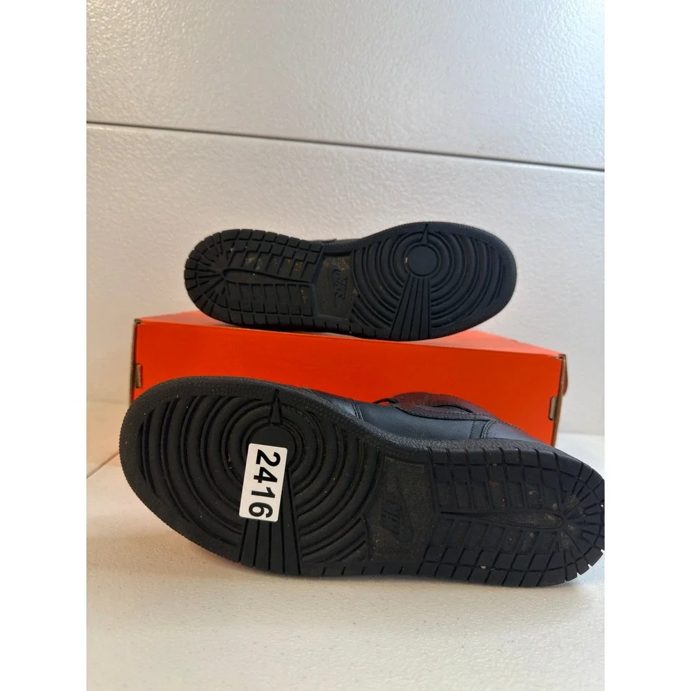Nike Air Jordan 1 Mid Triple Black 7Y #2416